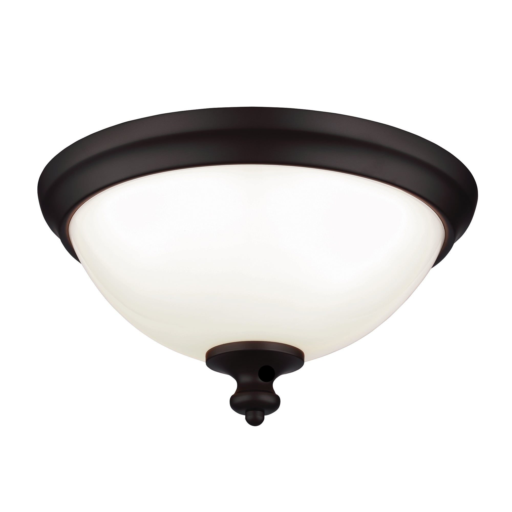 American Dark Bronze Flush Utility Light with Opal Glass