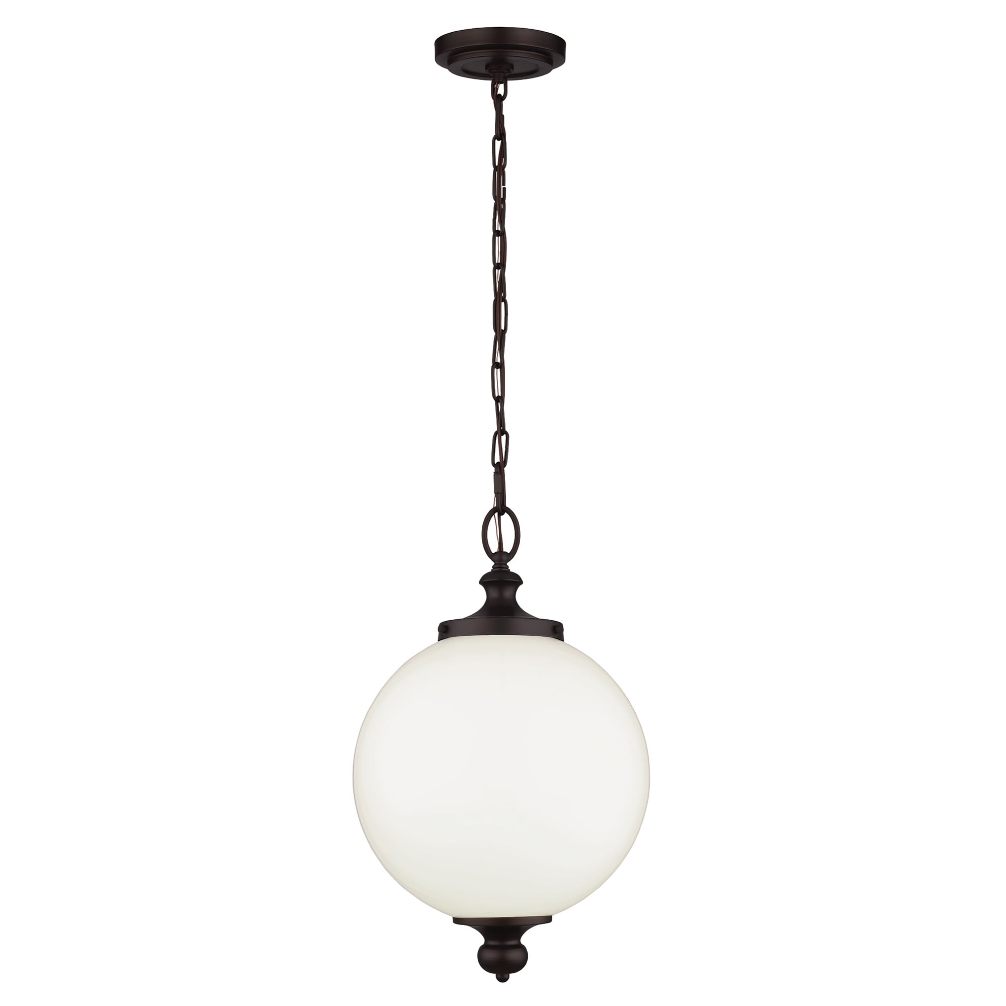 American Oil Rubbed Bronze and Frosted Globe Ceiling Pendant Light