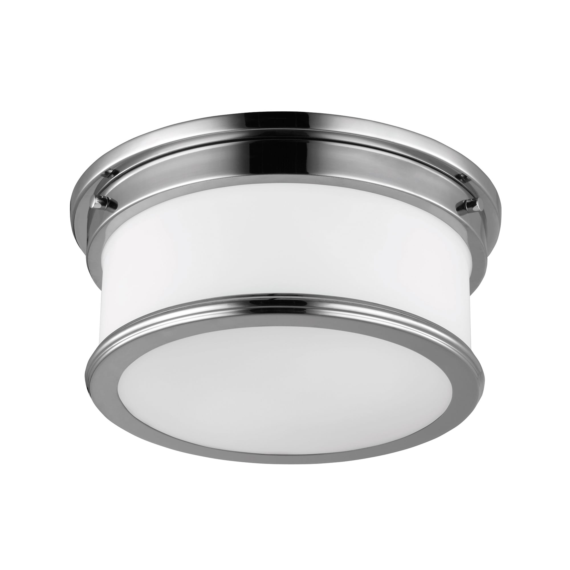 Modern Bathroom Ceiling Light in Nickel with Frost Glass