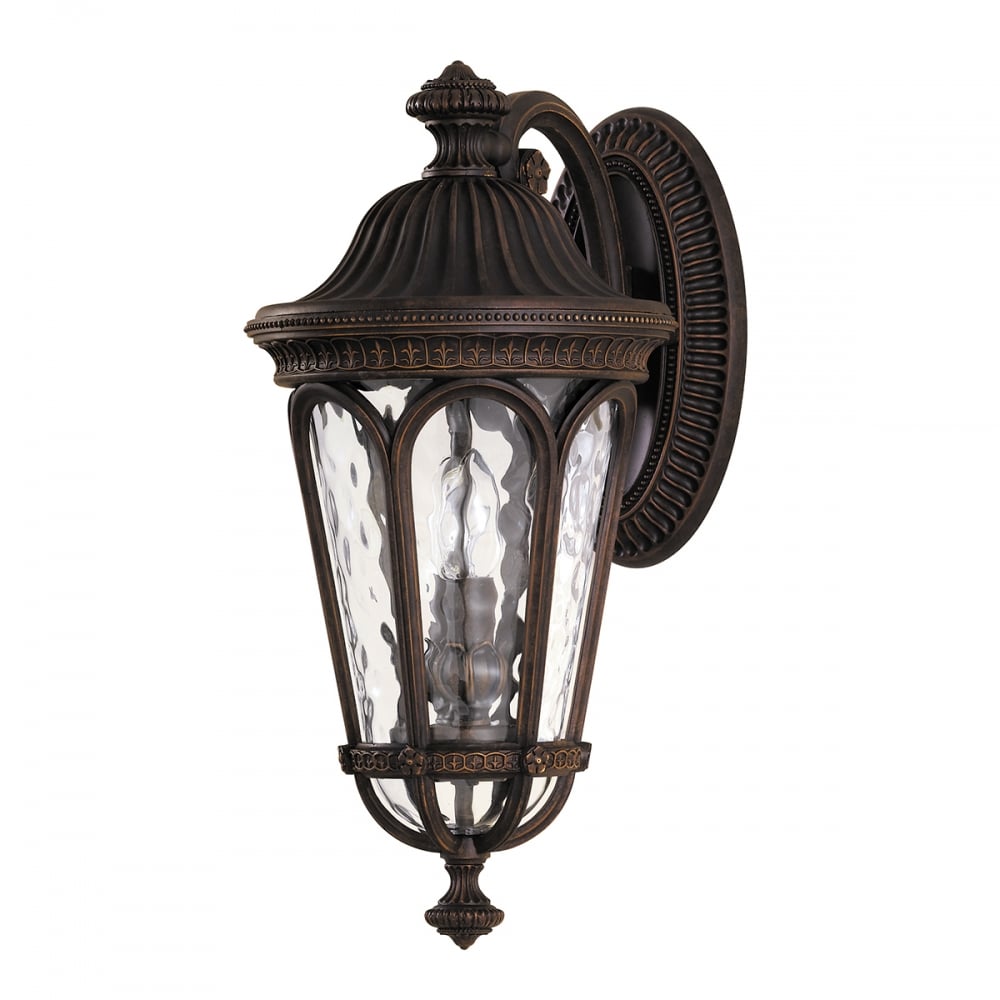 Twin Bulb Porch Wall Light Fixture Walnut Brown Finish