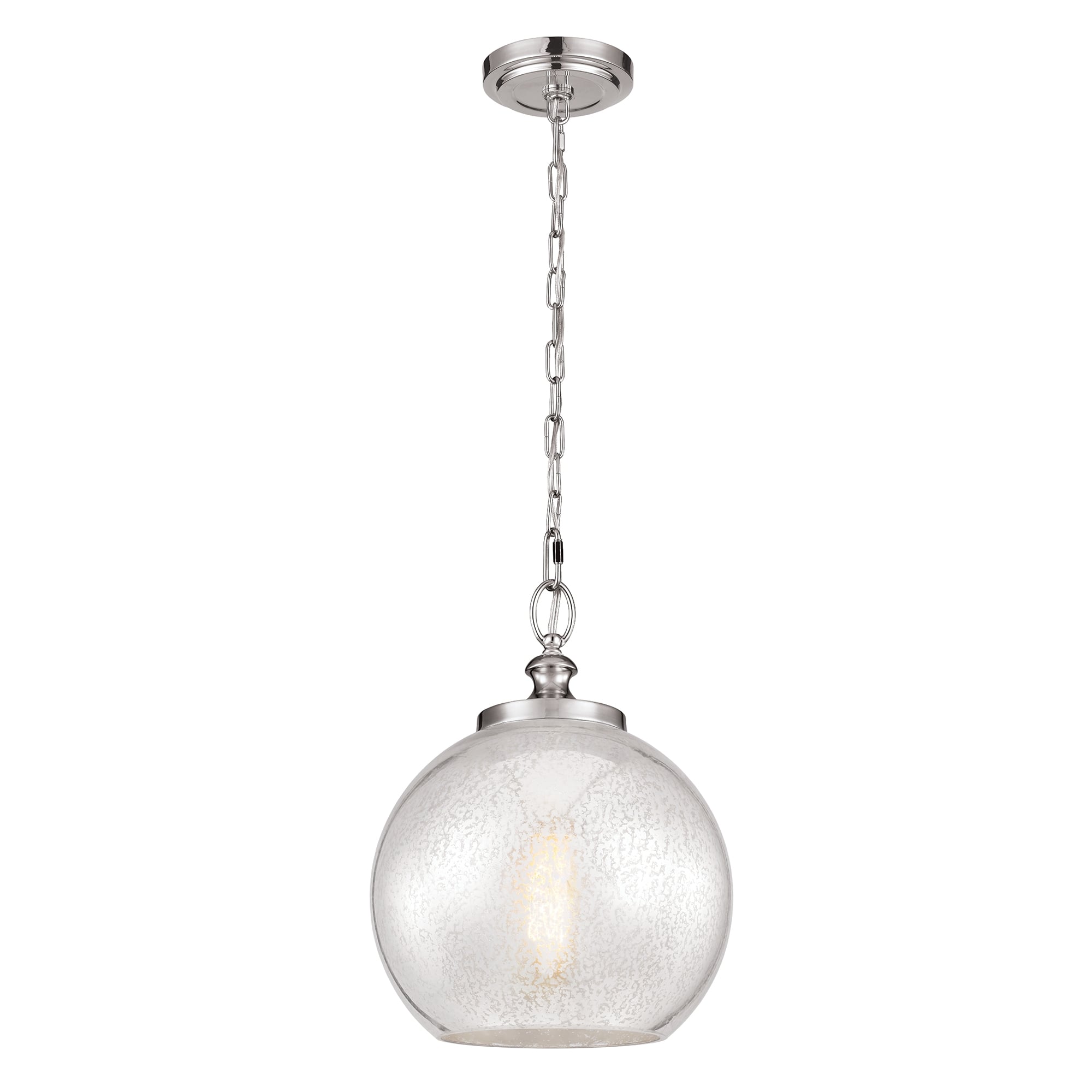 Crackle Glass Ceiling Globe Pendant Ball Light With Nickel Suspension