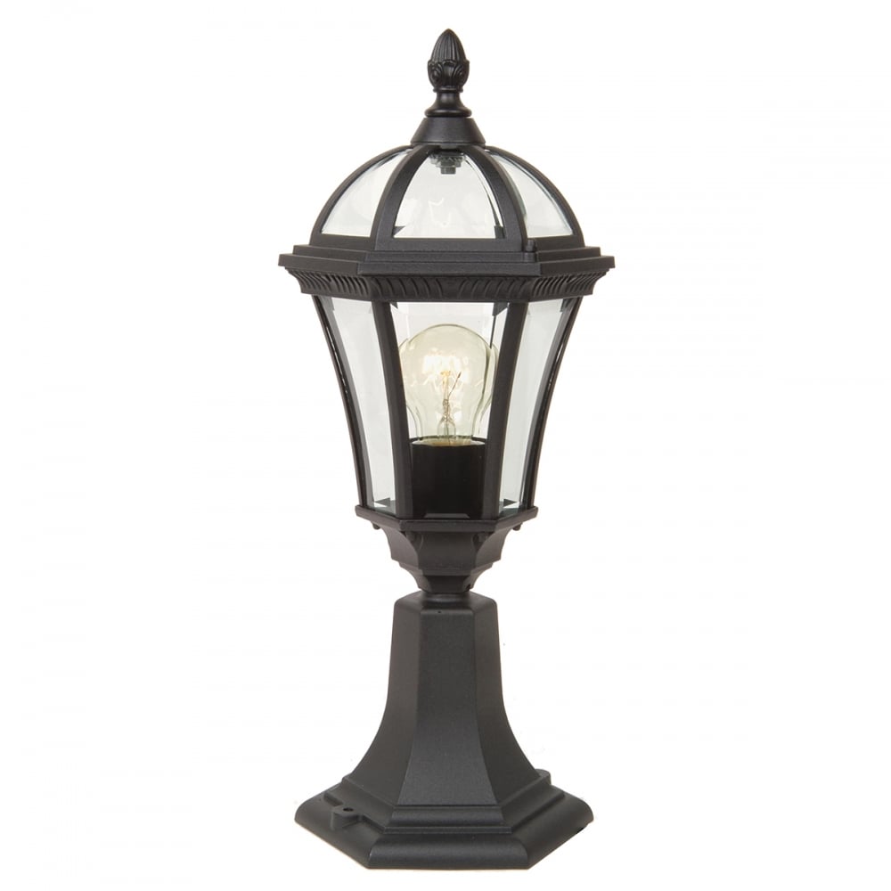 Ledbury Modern Black Pillar Top Lantern