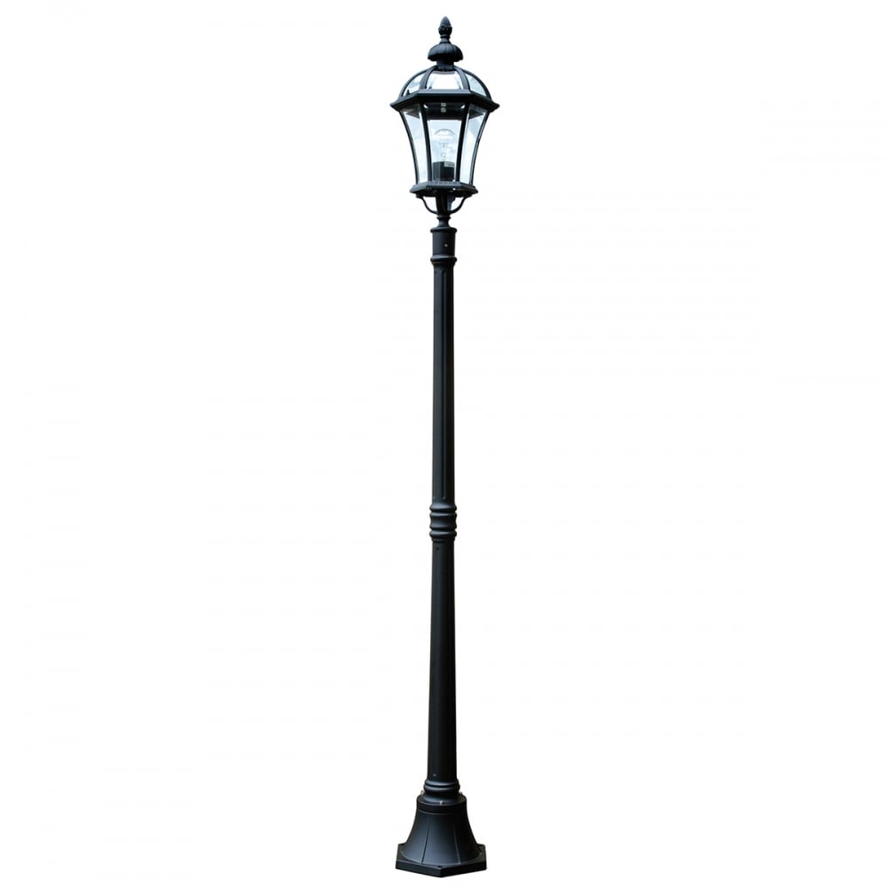 Ledbury Black Tall Drive Post Light, Modern