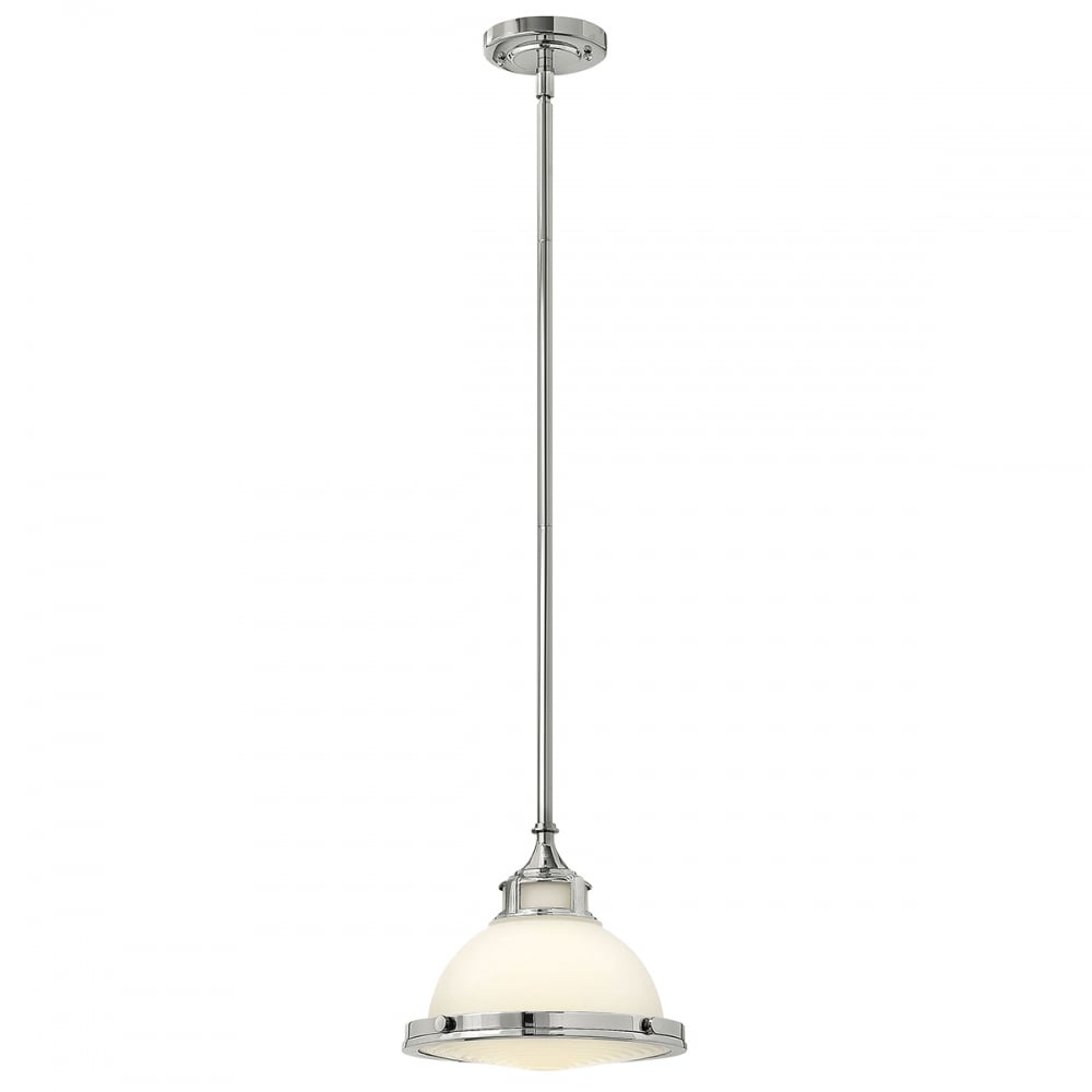 Amelia Single Nickel Frosted Glass Pendant