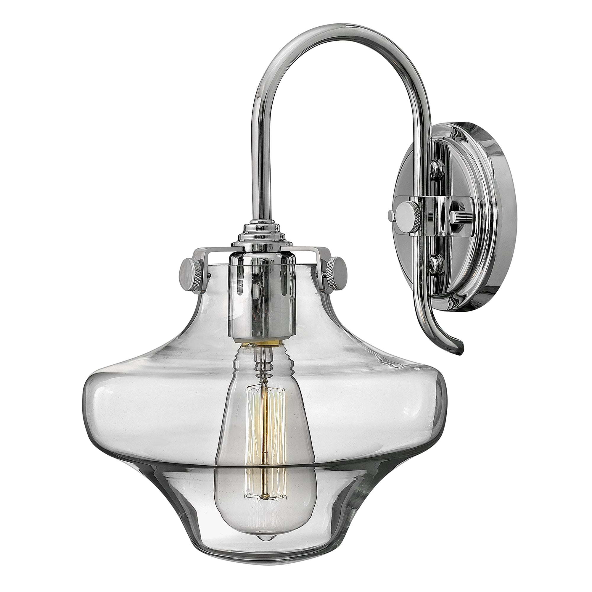 Congress Clear Glass Wall Light Chrome