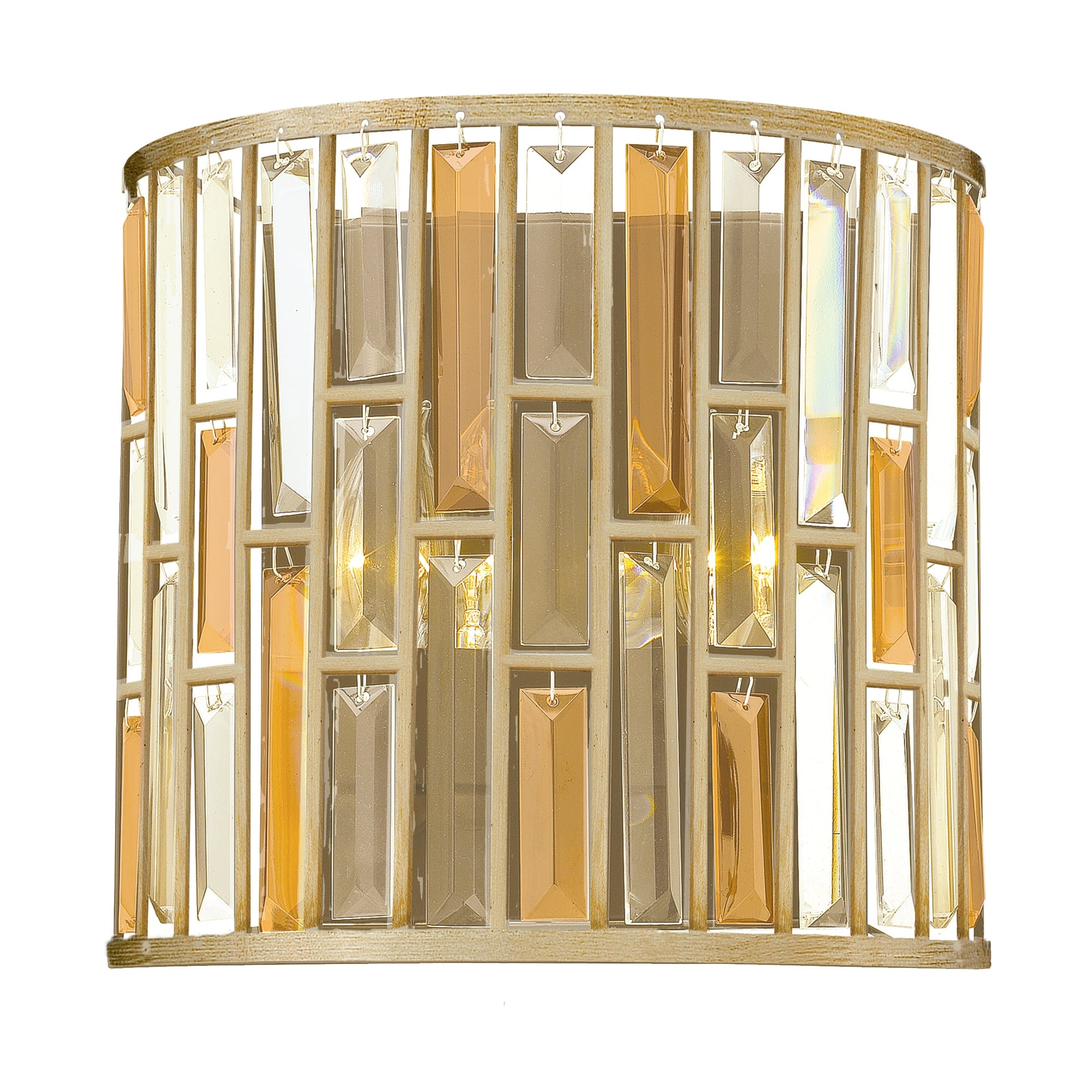 Gemma Golden Amber Crystal Wall Light Half