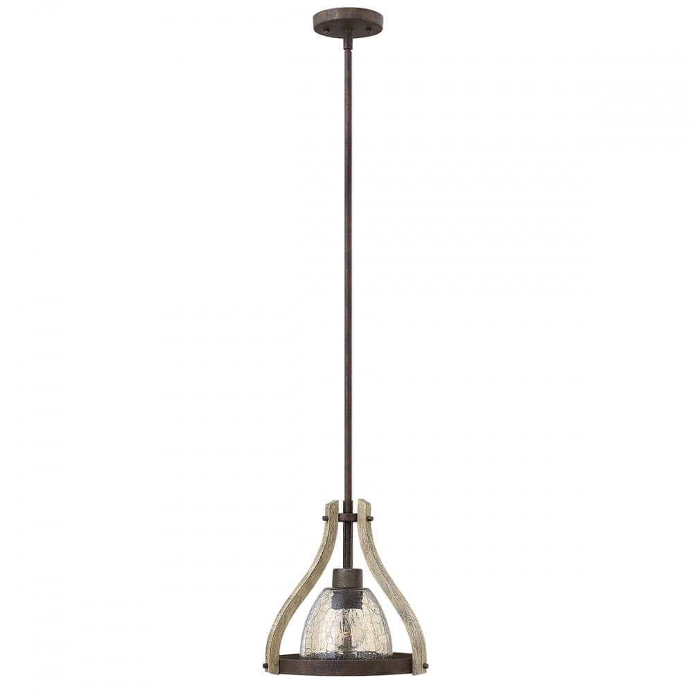 Urban Rustic Wood & Iron Rust Hanging Ceiling Pendant