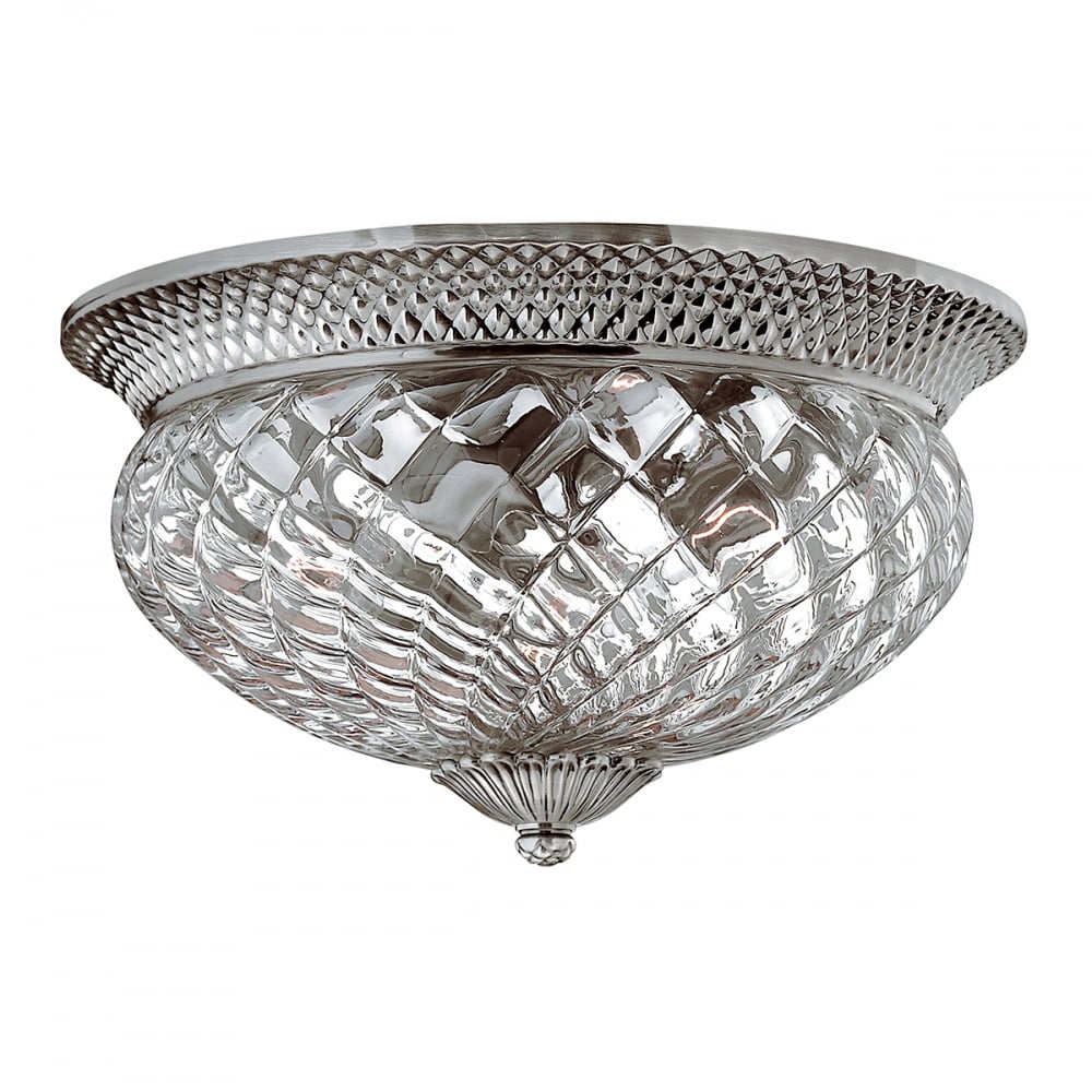 Plantation 3 Light Large Flush Polished Antique Nickel