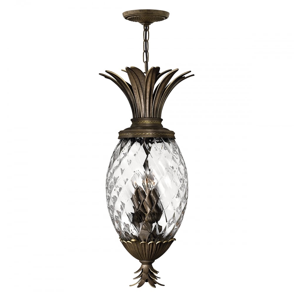 Plantation Pearl Bronze Pineapple Styled Pendant Chandelier