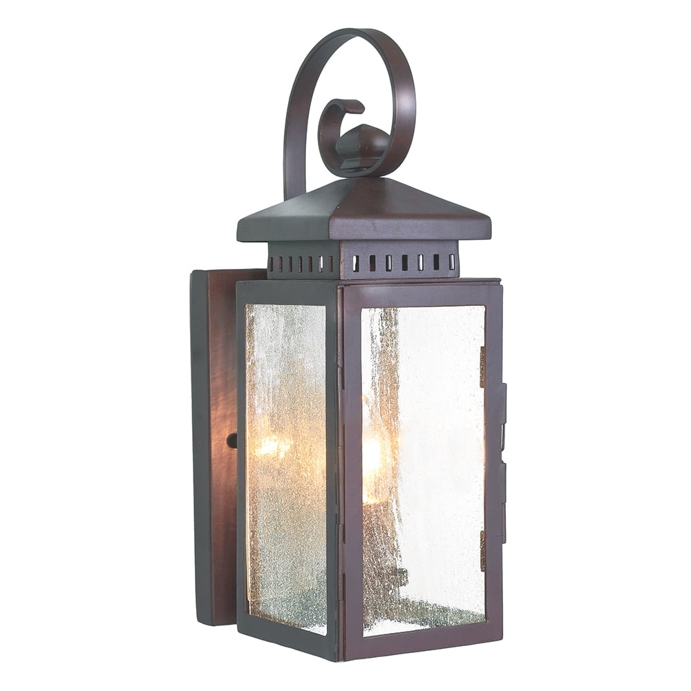 Hythe Old Bronze Outdoor Wall Lantern with Speckled Glass