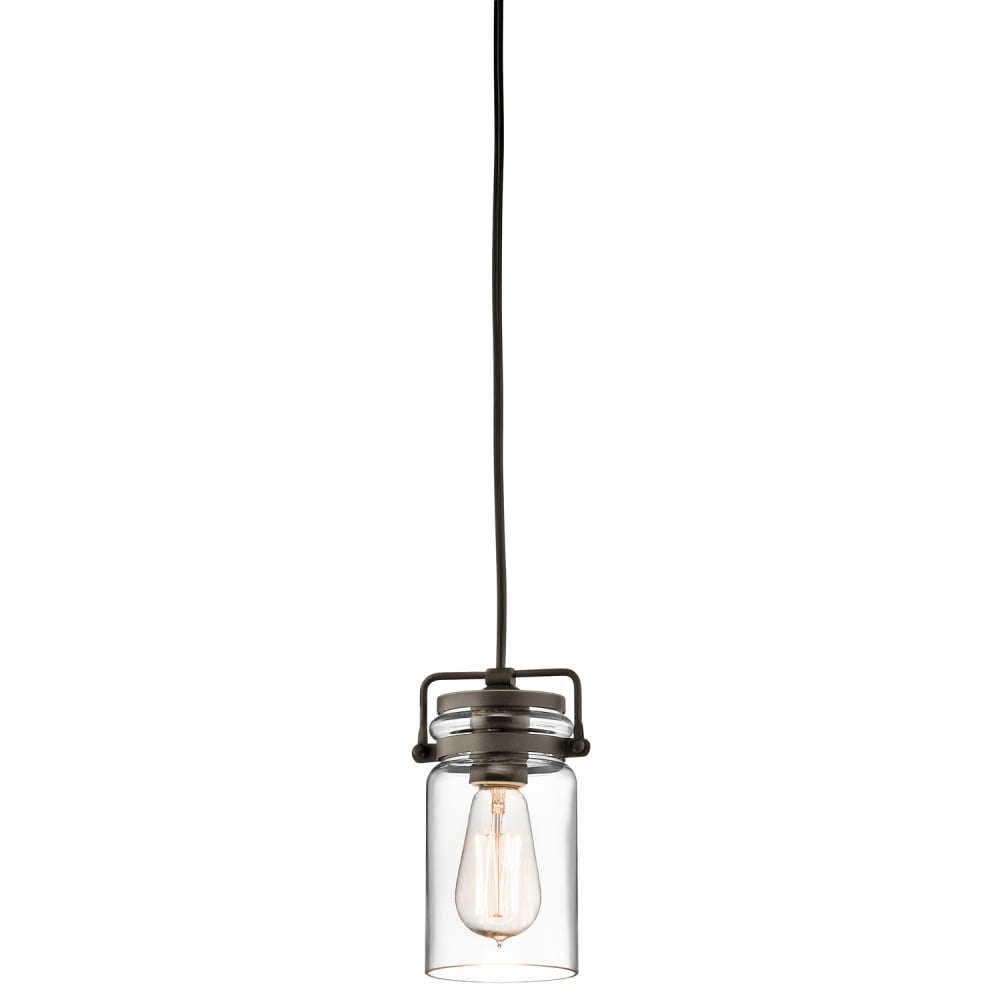 Brinley Vintage Mason Jam Jar Single Pendant Light