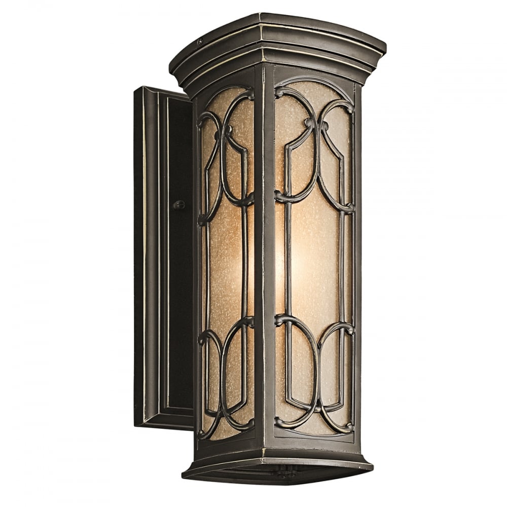 Franceasi Traditional Old Style Bronze Small Flush Wall Lantern