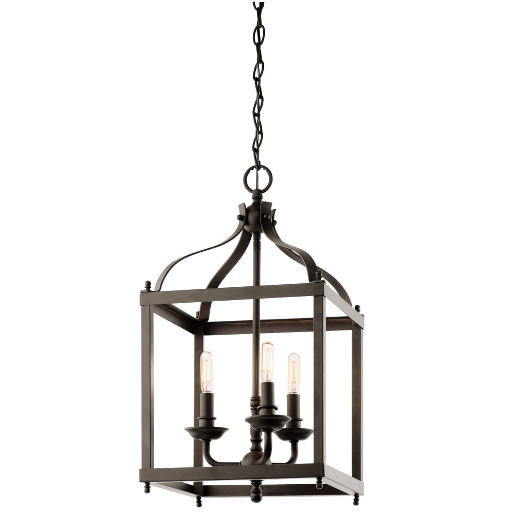 Larkin Vintage Victorian 3 Bulb Ceiling Lantern, Bronze