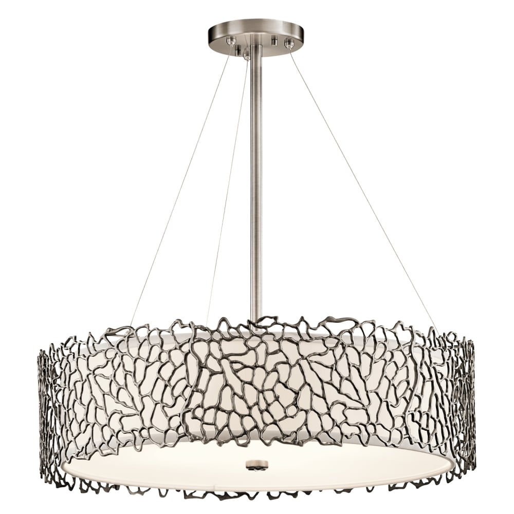 Pewter Coral Effect Nickel Hanging Ceiling Pendant Light