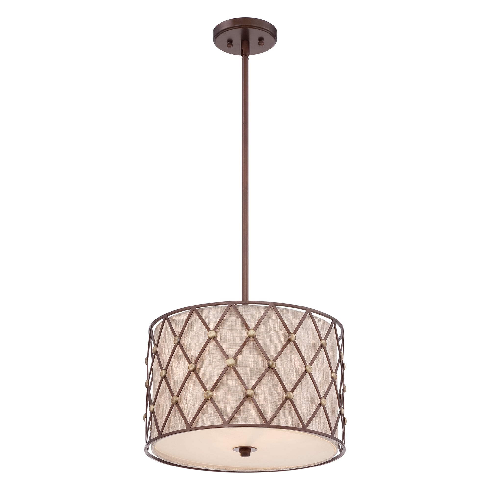 Brown Lattice Drum Ceiling Pendant