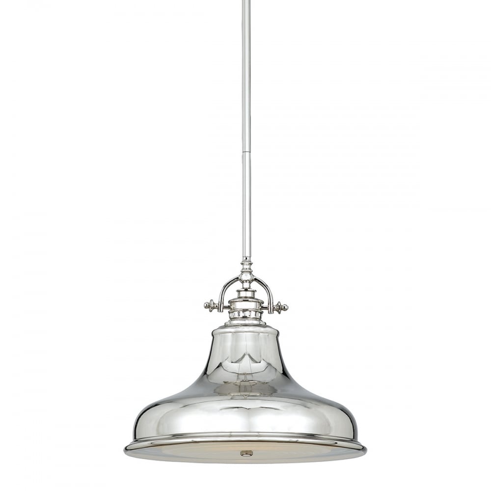 Emery Traditional Barber Ceiling Light, Polished Imperial Silver