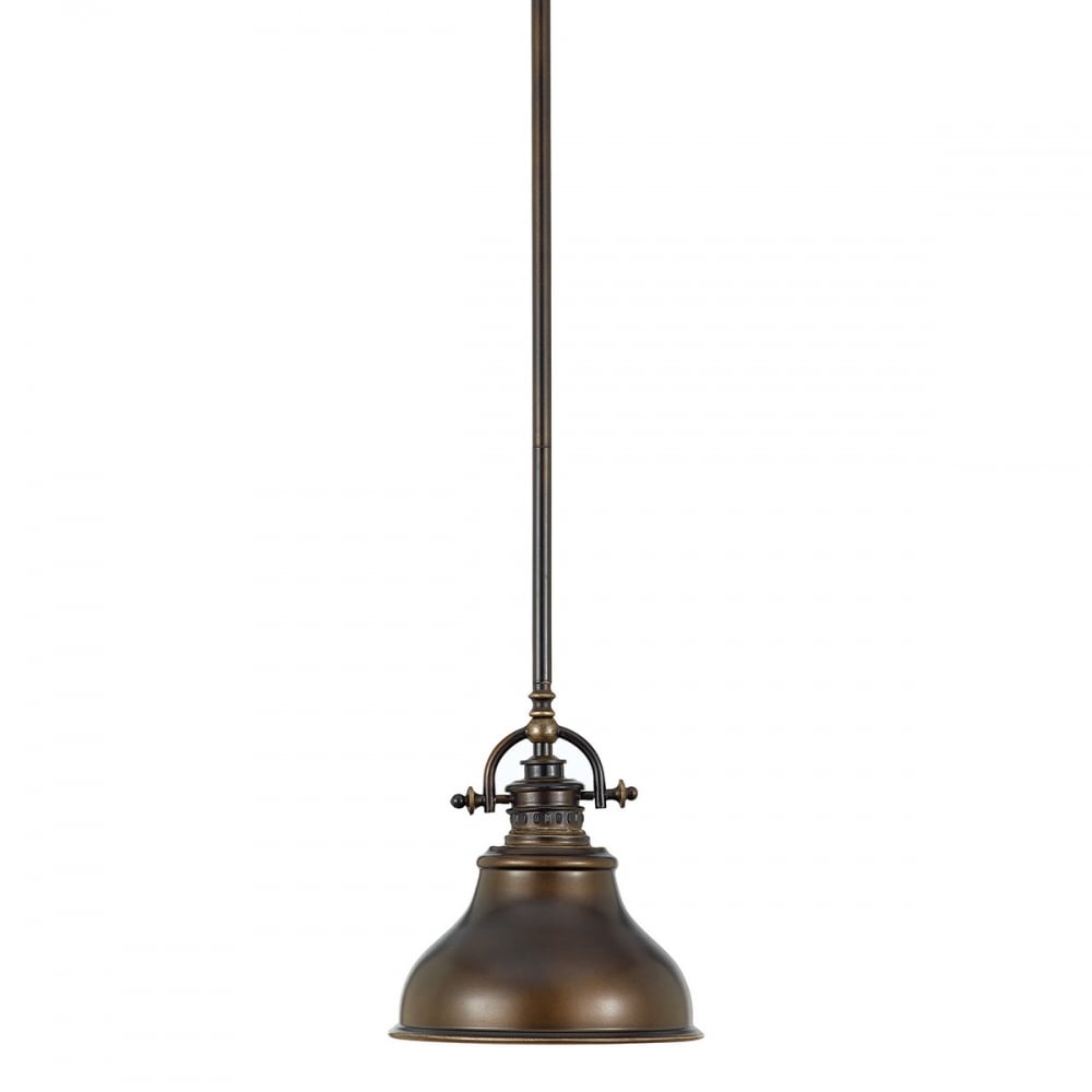 Emery American Small Aged Bronze Barber Ceiling Light Pendant