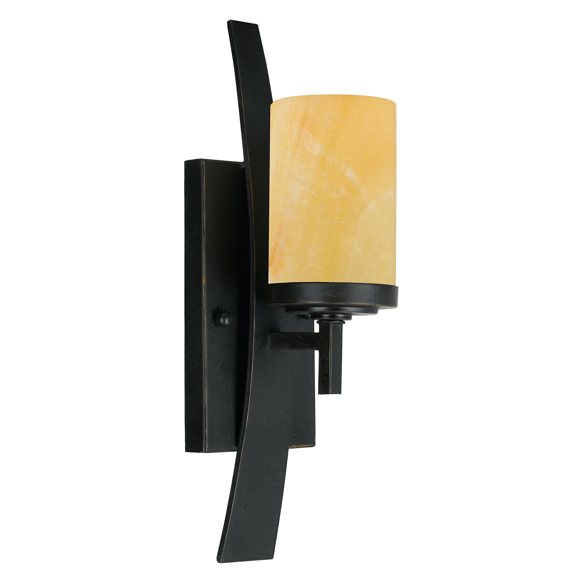 Kyle Imperial Bronze Single Wall Sconce with Marble Shade