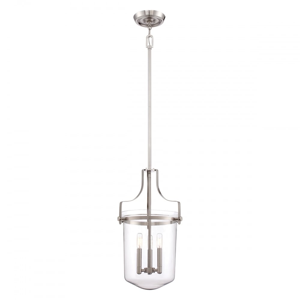 Penn Station 3lt Pendant Brushed Nickel