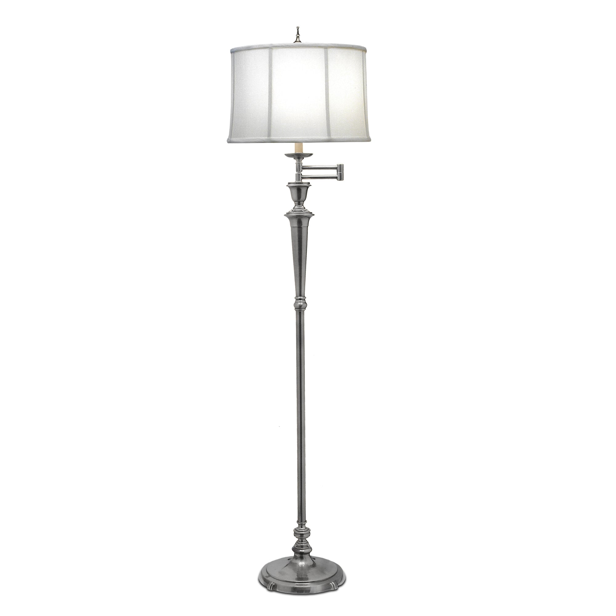 Arlington Antique Nickel Adjustable Swing Arm Floor Floor Lamp