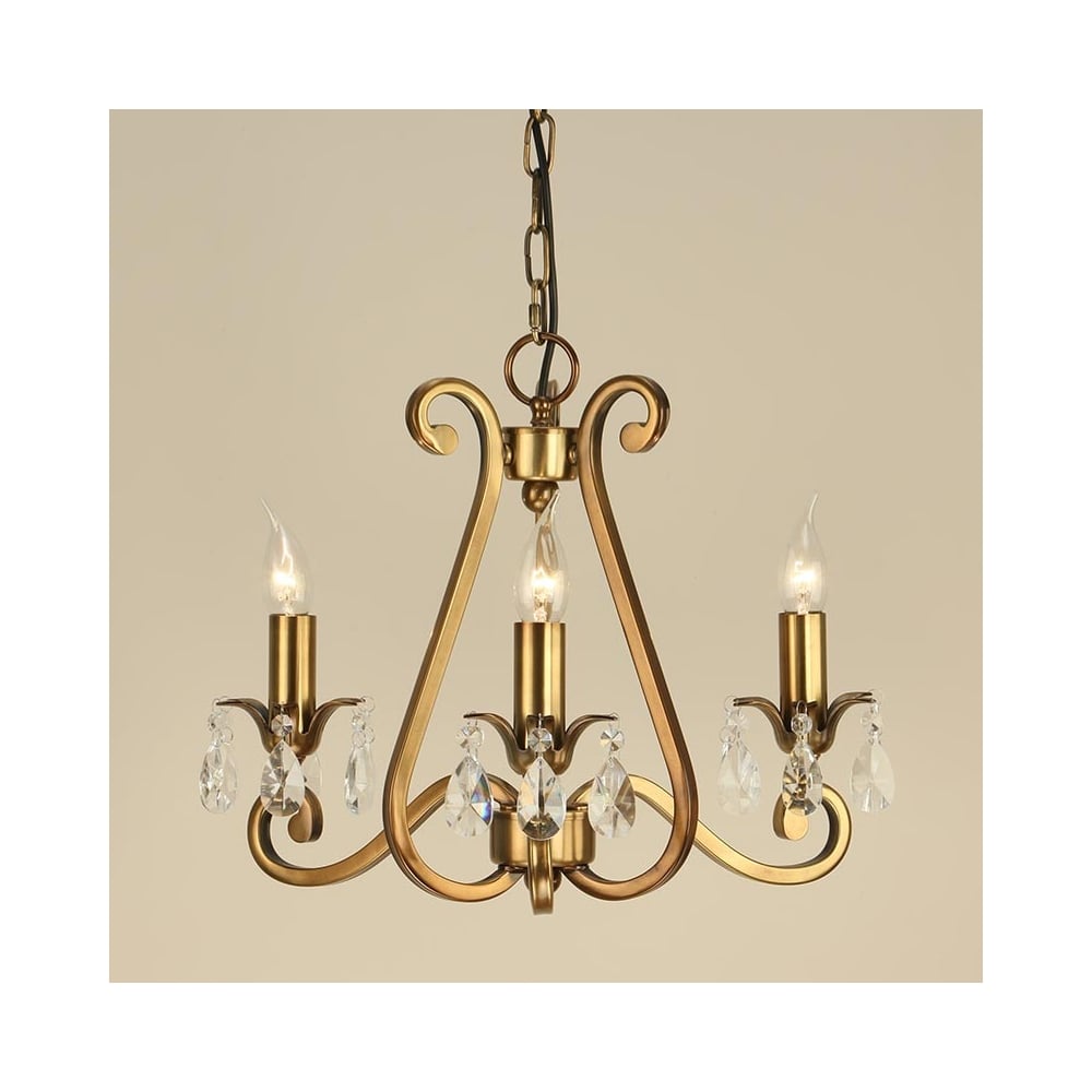 Oksana Brass 3 Light Chandelier