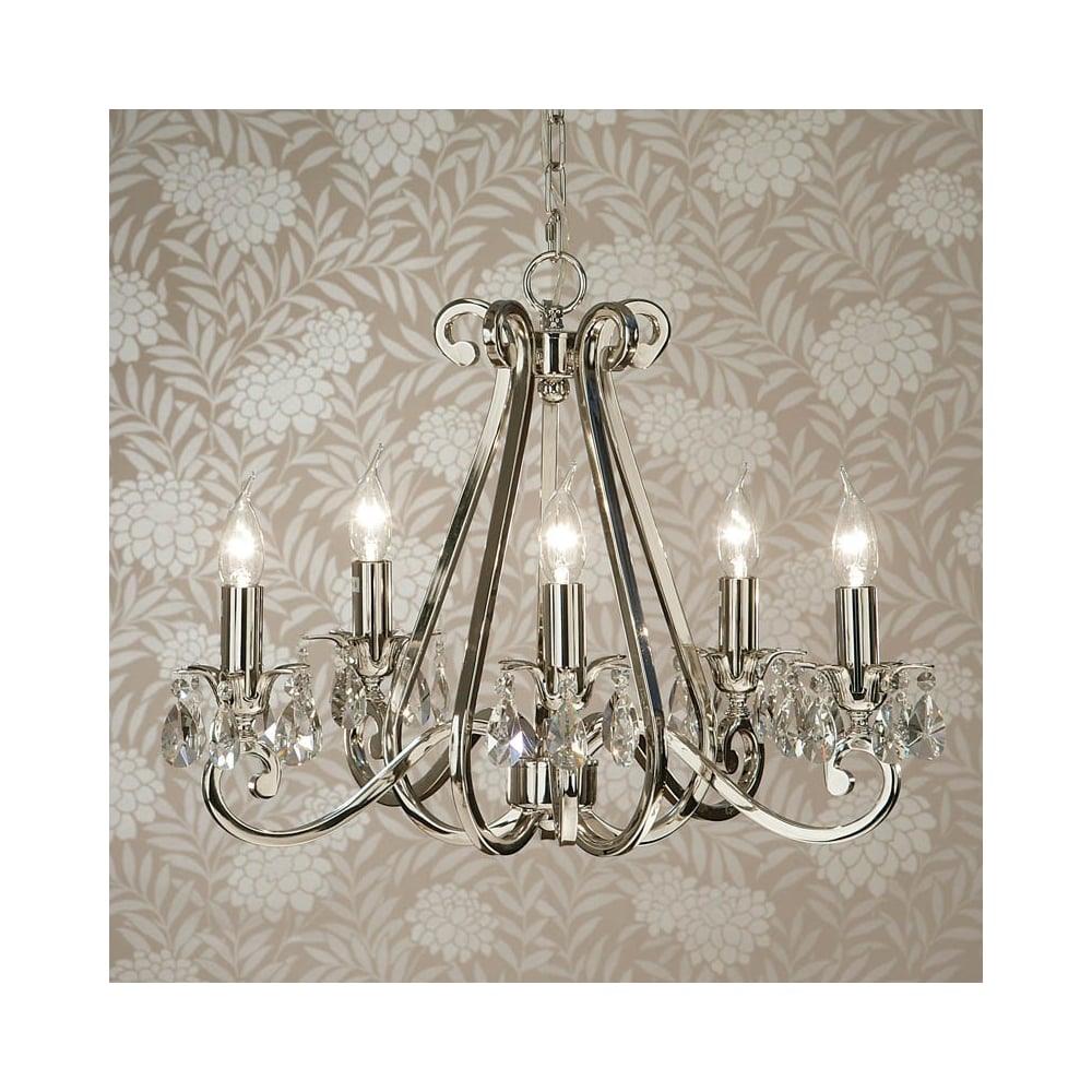 Oksana Nickel 5 Light Chandelier