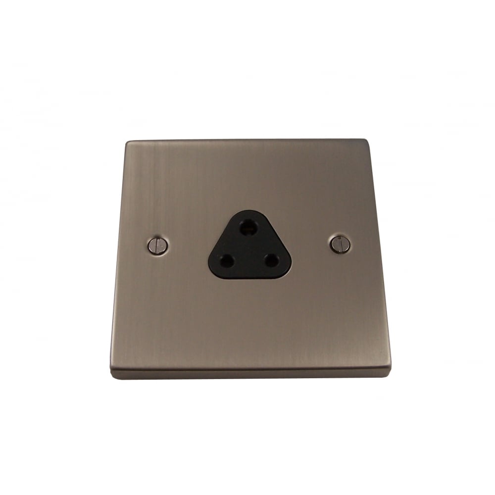 1 Gang 2A Round Pin Socket, Satin Chrome