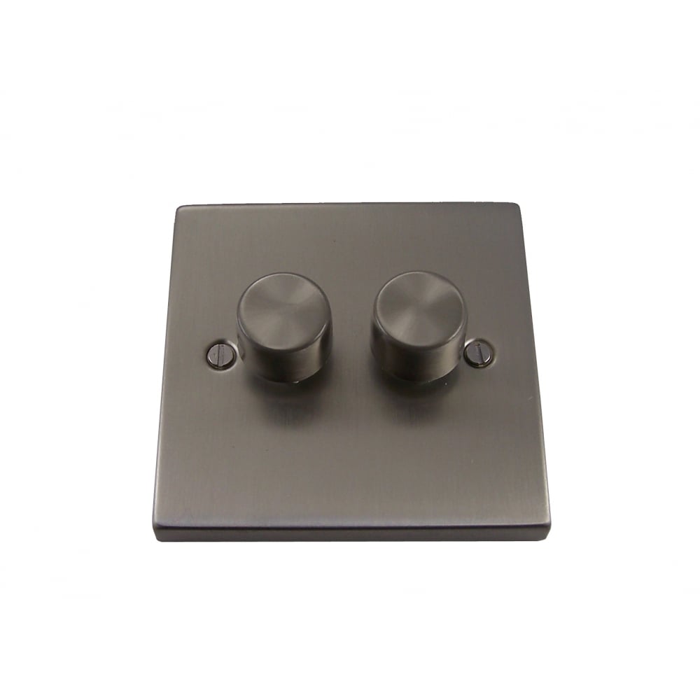 2 Gang Dimmer Switch, Satin Chrome