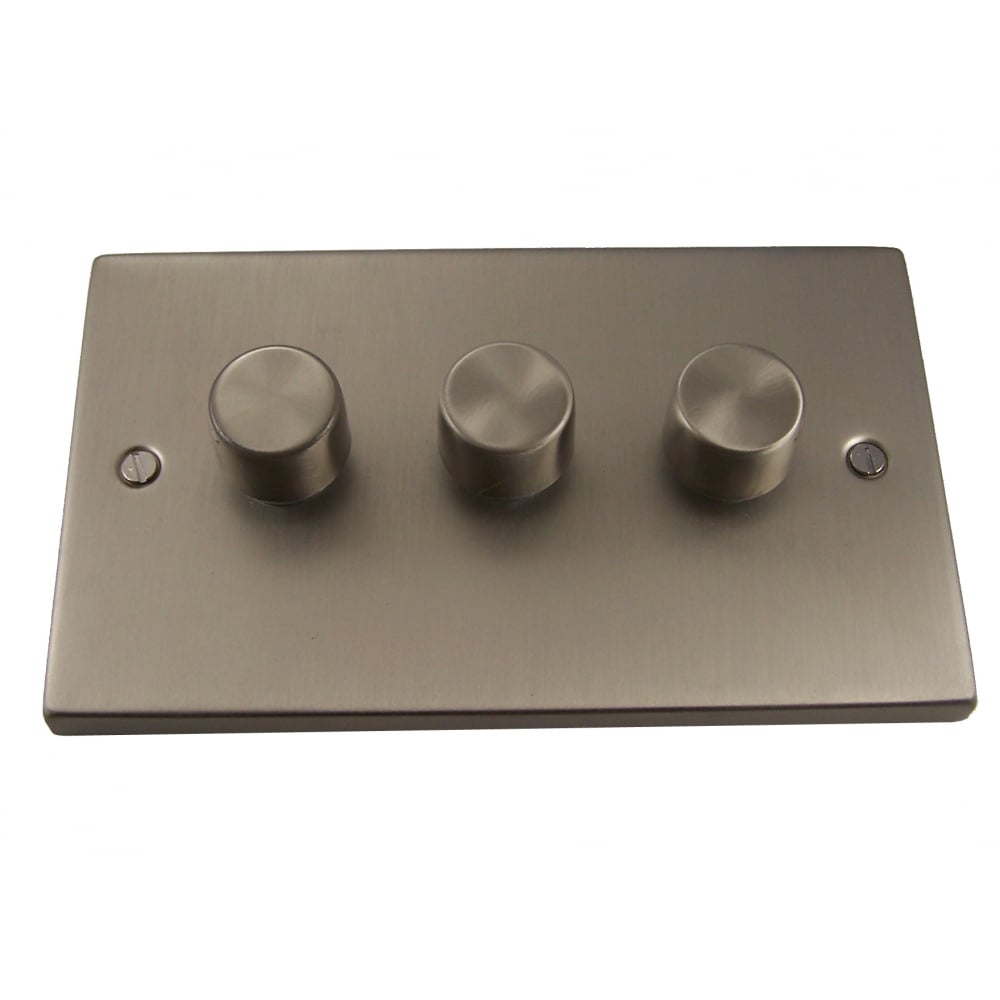 3 Gang Dimmer Switch, Satin Chrome