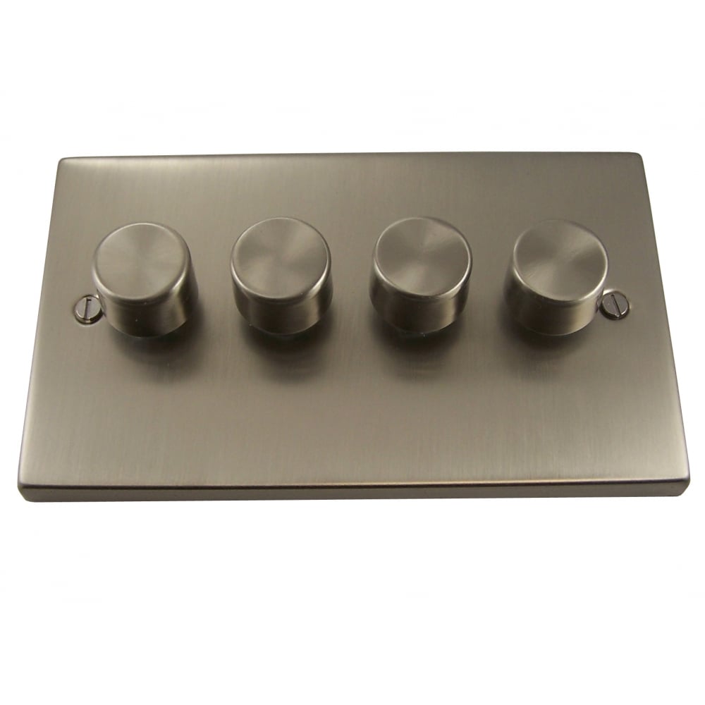 4 Gang Dimmer, Satin Chrome