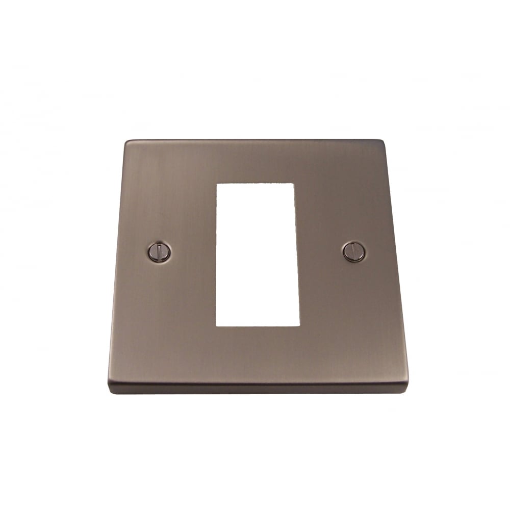 1 Gang Single Modular Plate, Satin Chrome