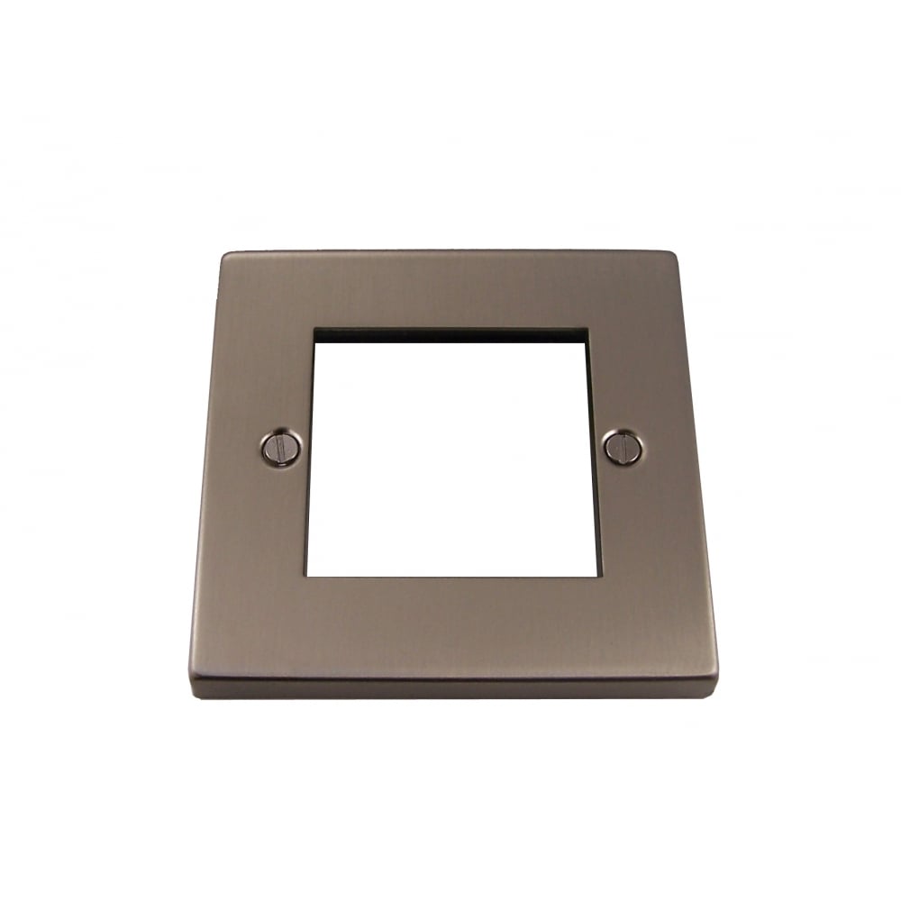 1 Gang Double Modular Plate, Satin Chrome