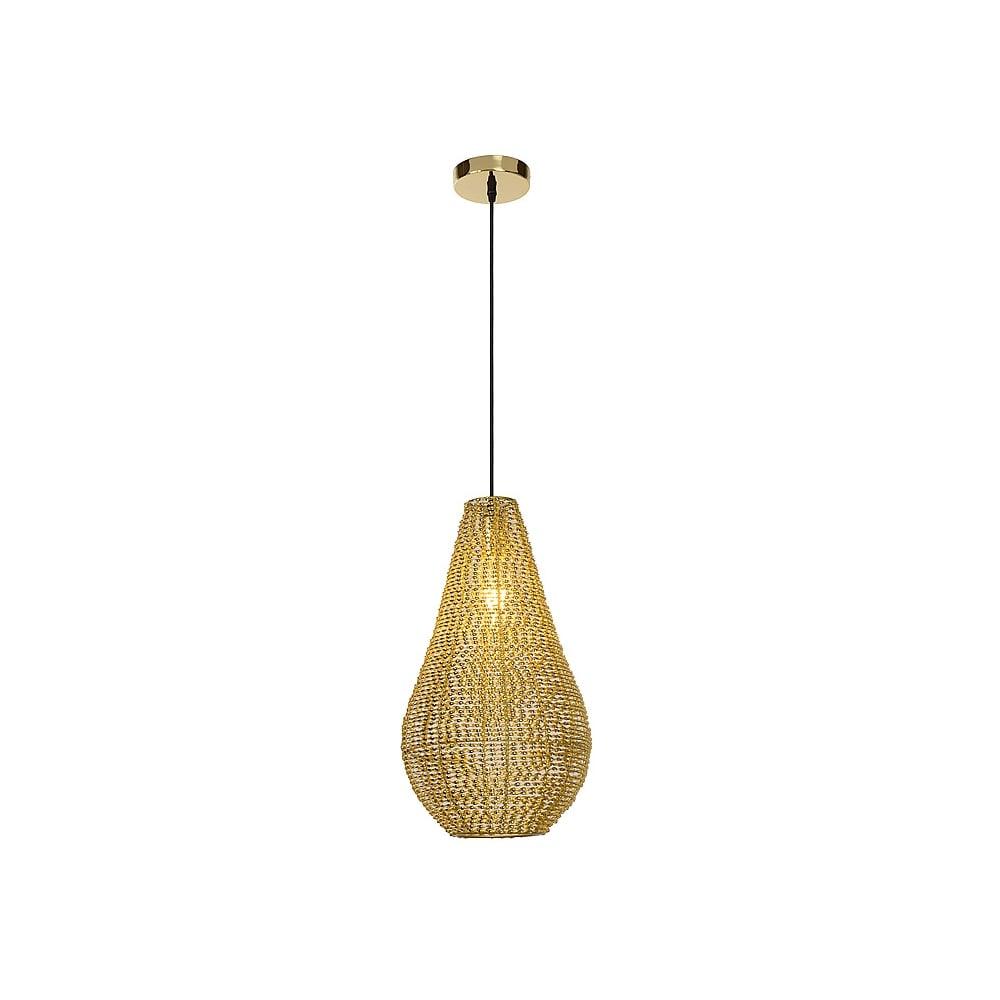 ENYA Brass Metal Raindrop Ceiling Pendant Light - Yellow