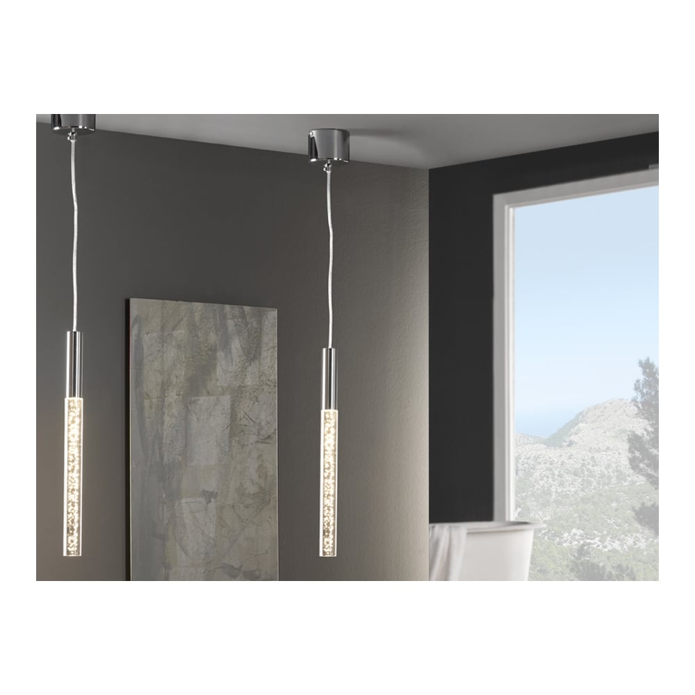 Modern Chrome Hanging Ceiling 1 Light Pendant