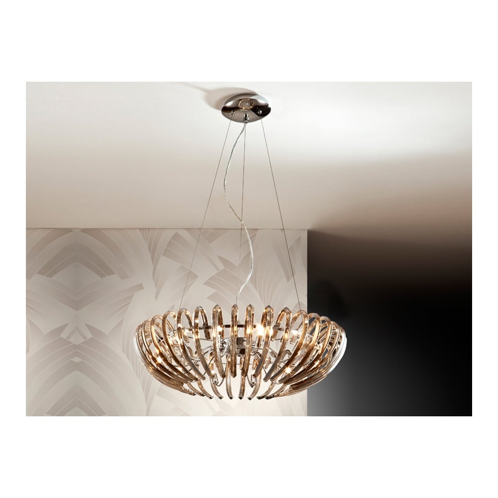 Modern Champagne Open Oval Ceiling Pendant 12 Light