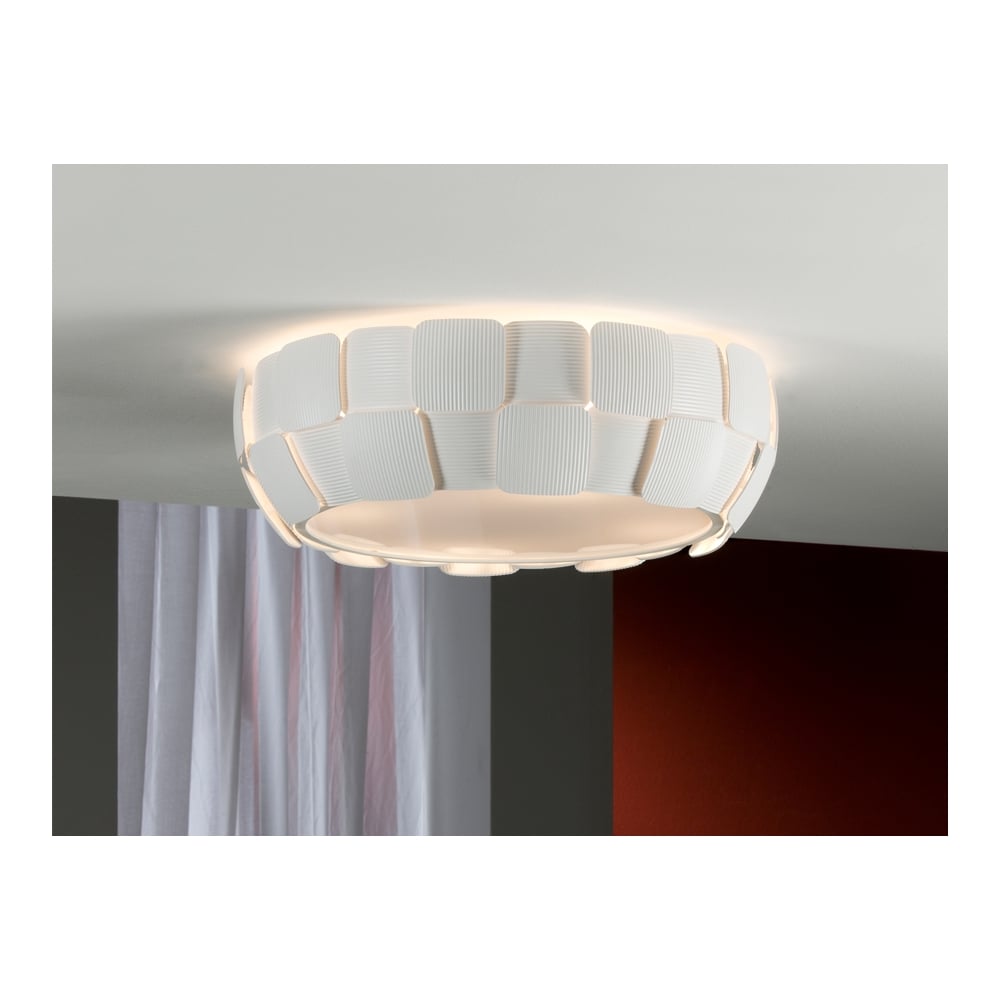 Quios 4 LED Bulb White Tile Ceiling Lamp