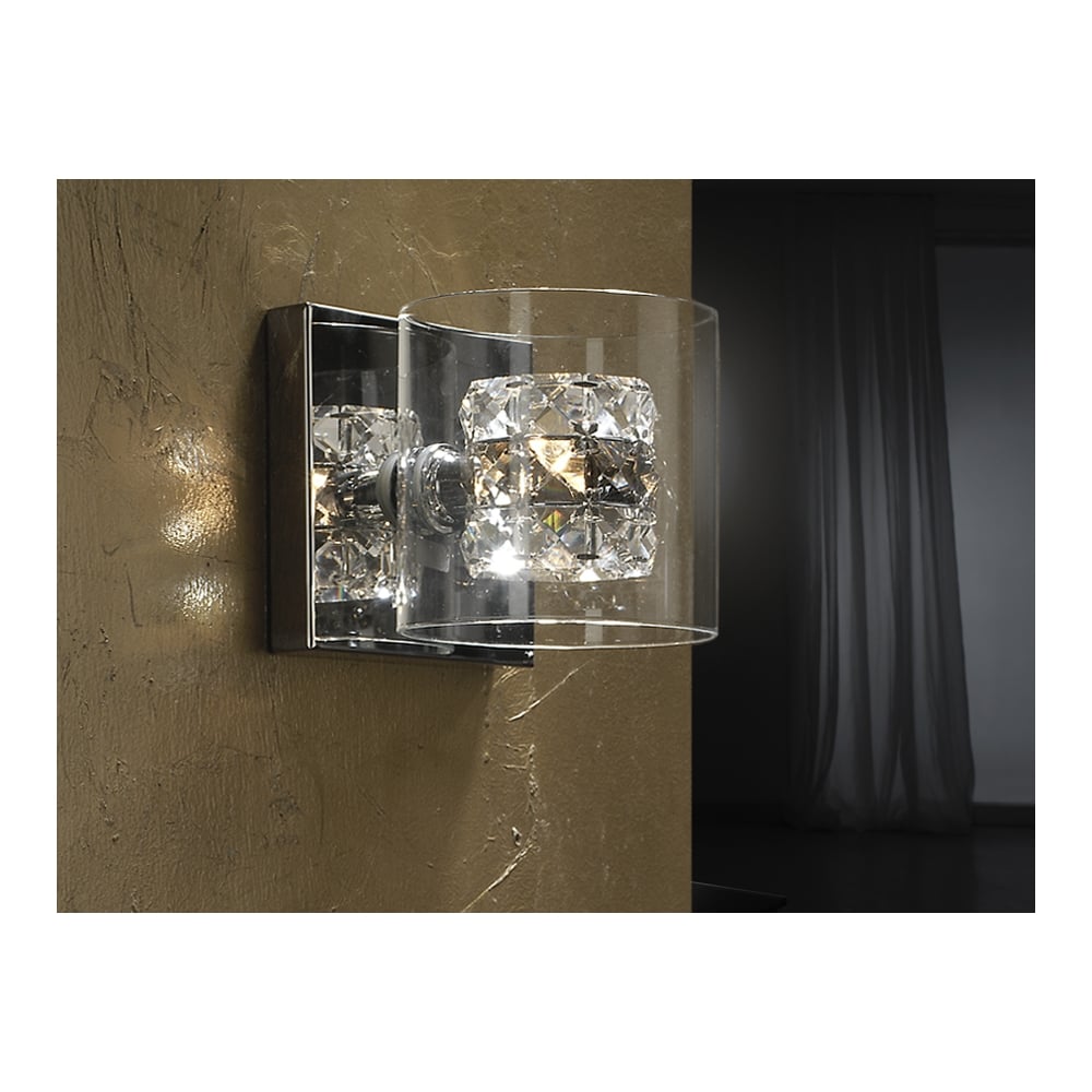 Modern Chrome Flash Wall Lamp with Crystal Cup