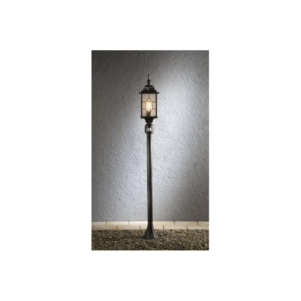 Milano Black Silver Pathway Post with Motion Sensor