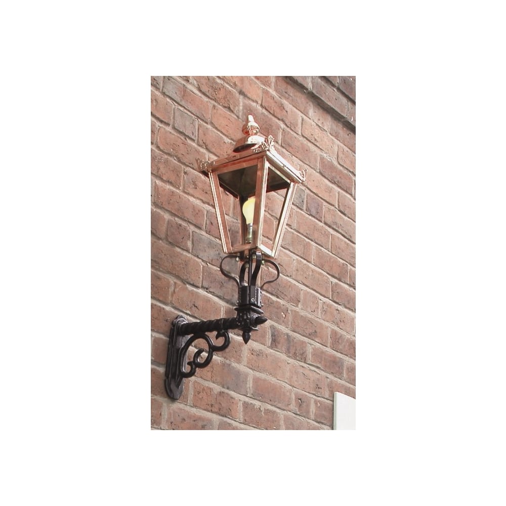 Victorian Cast Iron Wall Lantern with Copper Head