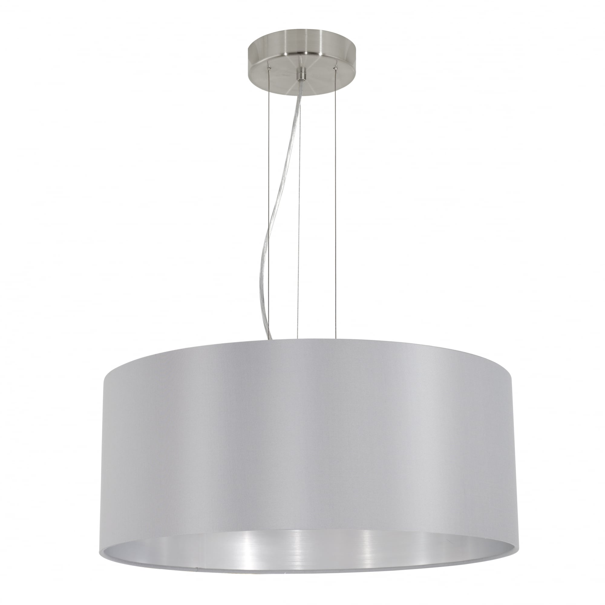 MASERLO Modern Silver and Silver Inner Shade Ceiling Pendant