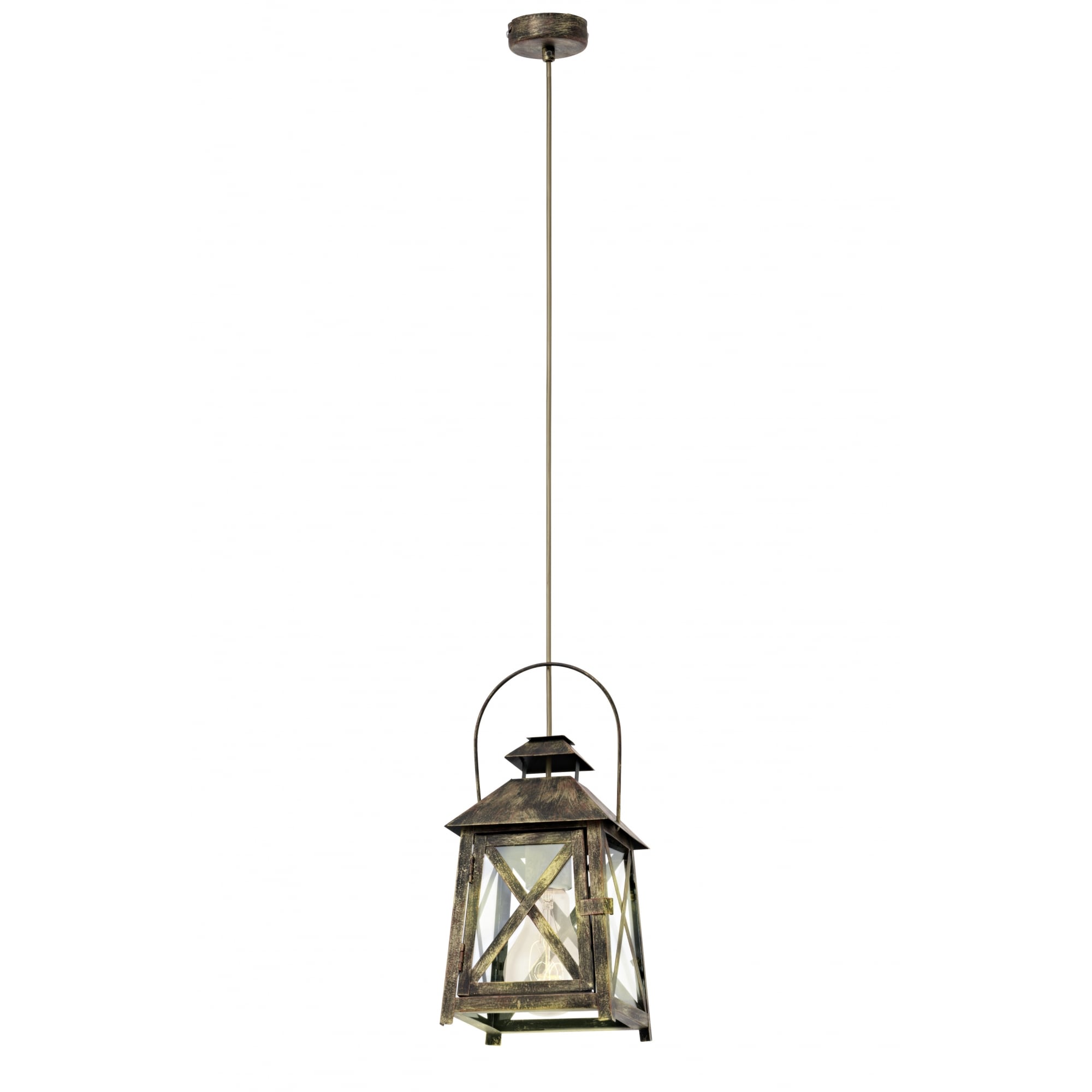 REDFORD Rustic Vintage Gold Ceiling Lantern