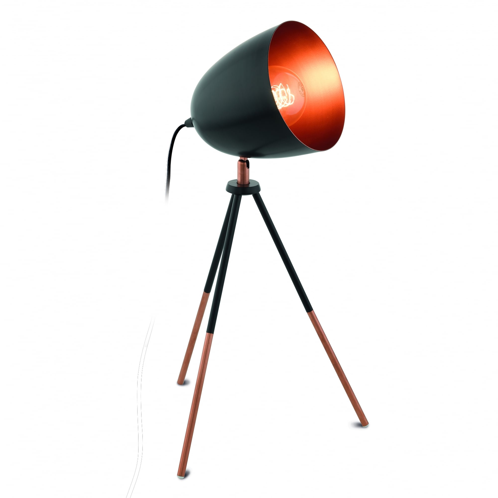 Chester Dundee Dome Standing Table Lamp, Black & Copper