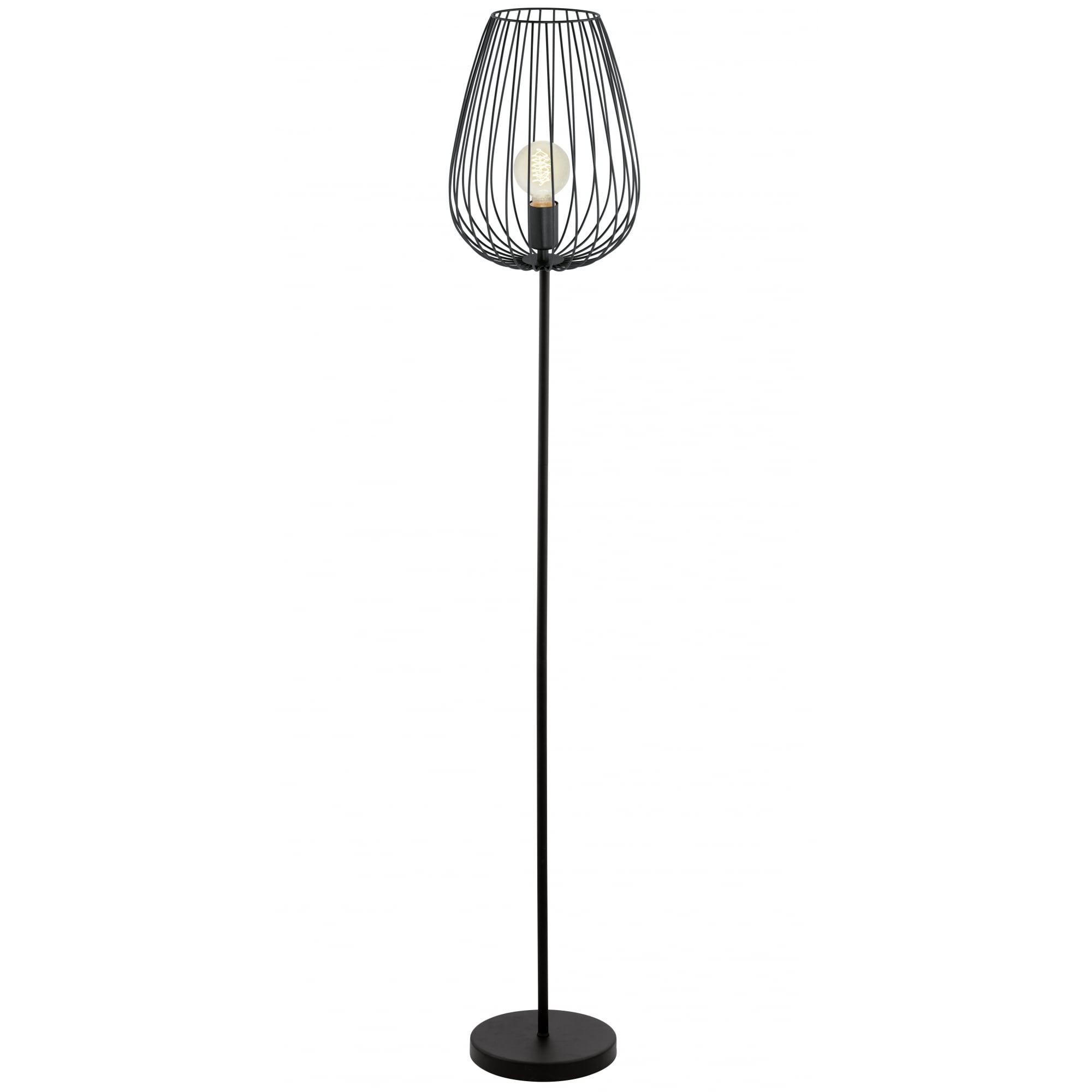 Newtown Black Egg Shape Floor Lamp, 1595mm