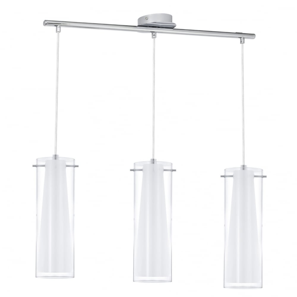 Pinto Clear and Frost Glass Triple Pendant Drop Light