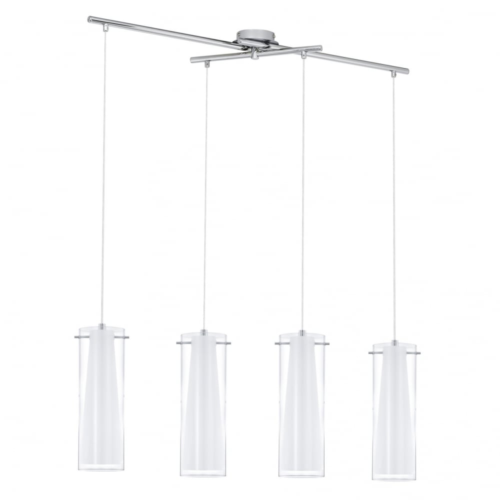 Pinto Clear and Frost Glass 4 Pendant Drop Light