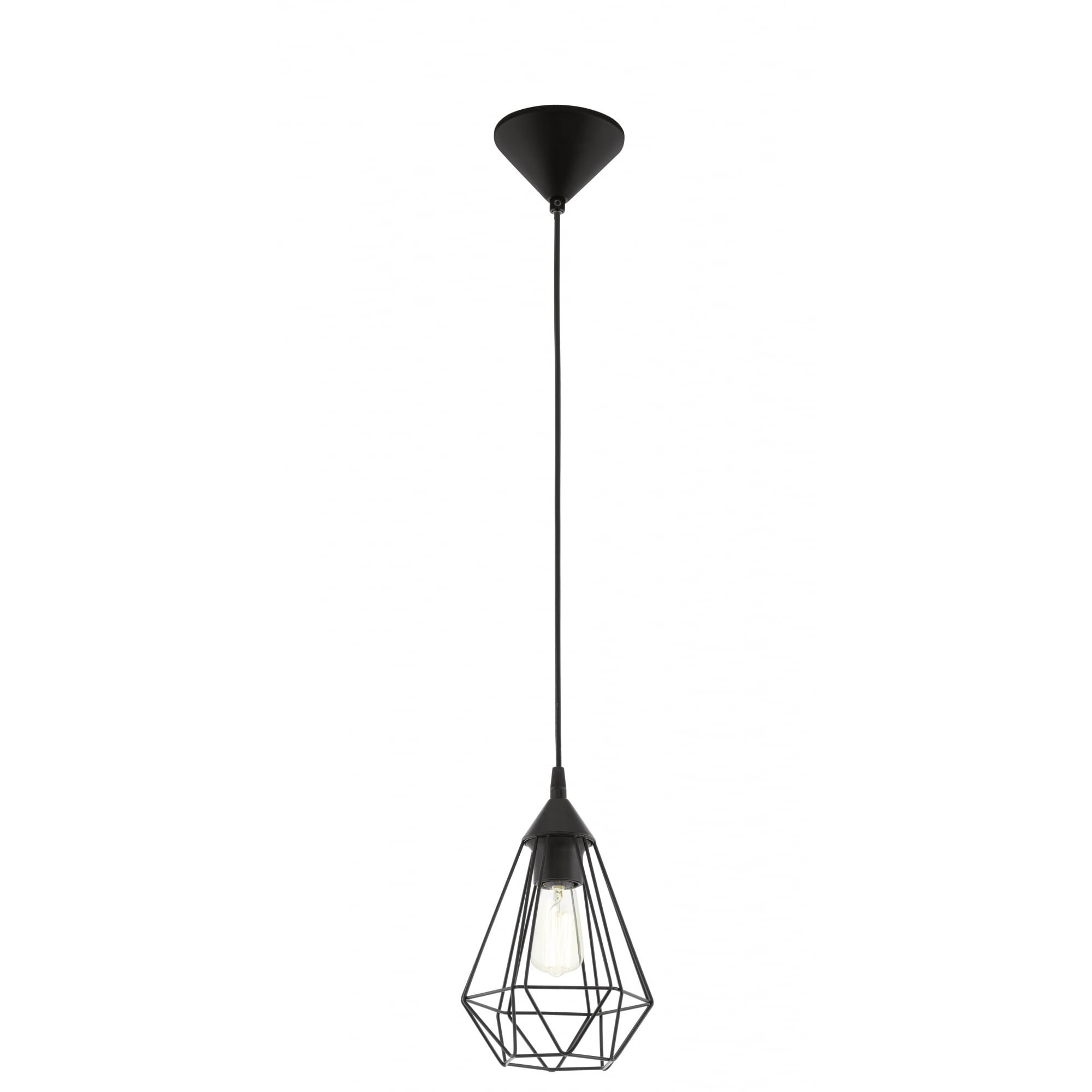 Tarbes Vintage Geometric Black Ceiling Pendant, Small