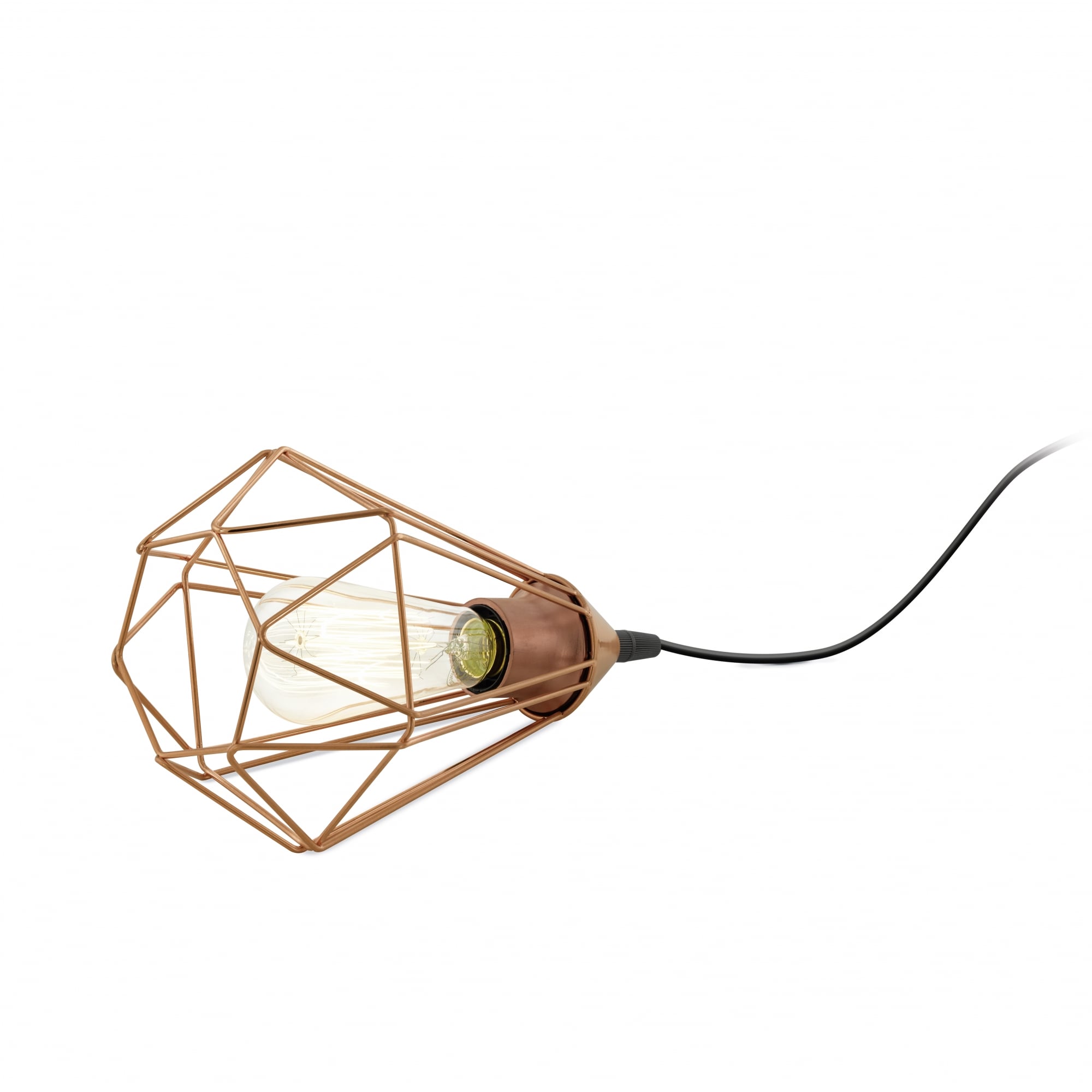 Tarbes Vintage Geometric Copper Table Lamp Cage