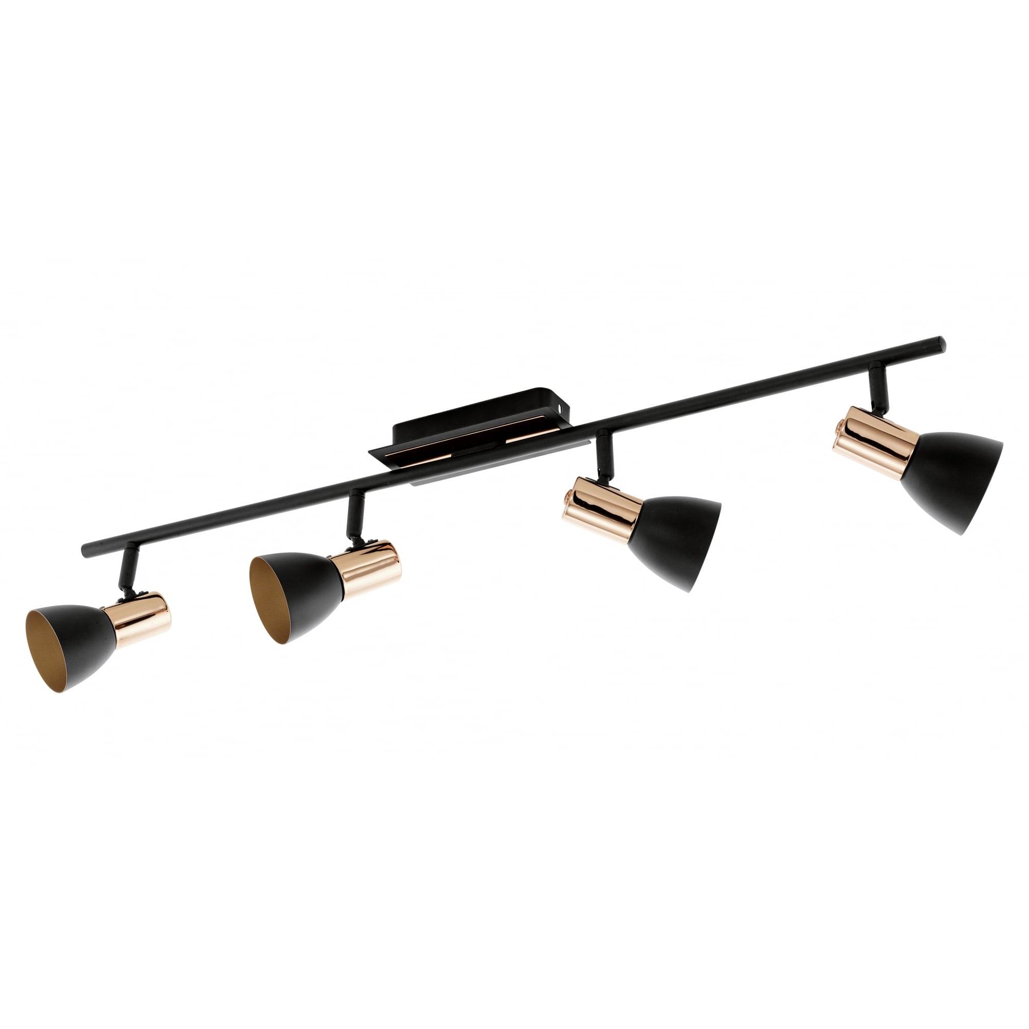 Barnham Modern Black and Rose Gold 4 Spot Ceiling Light Bar