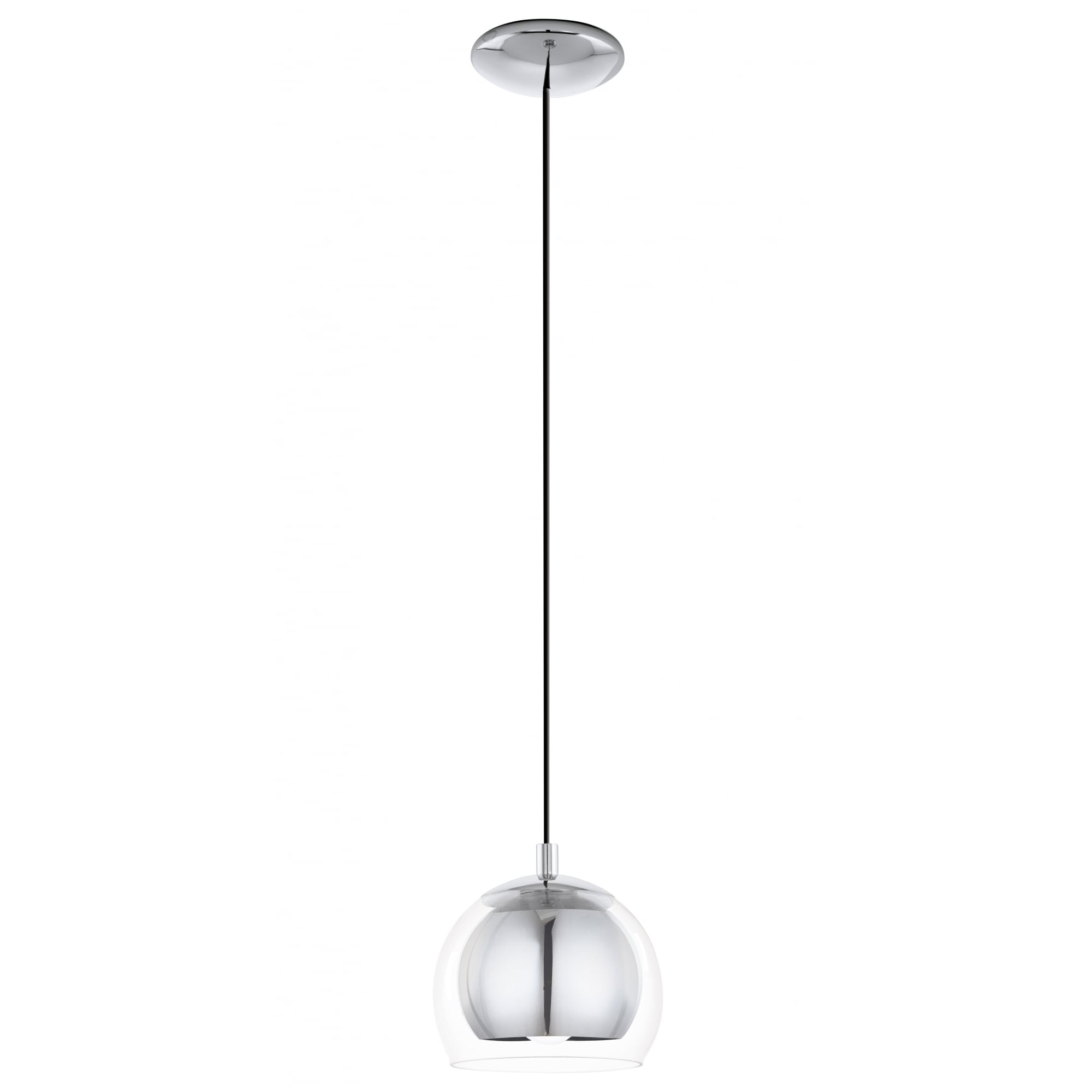 Rocamar Chrome Glass Globe Single Pendant Drop