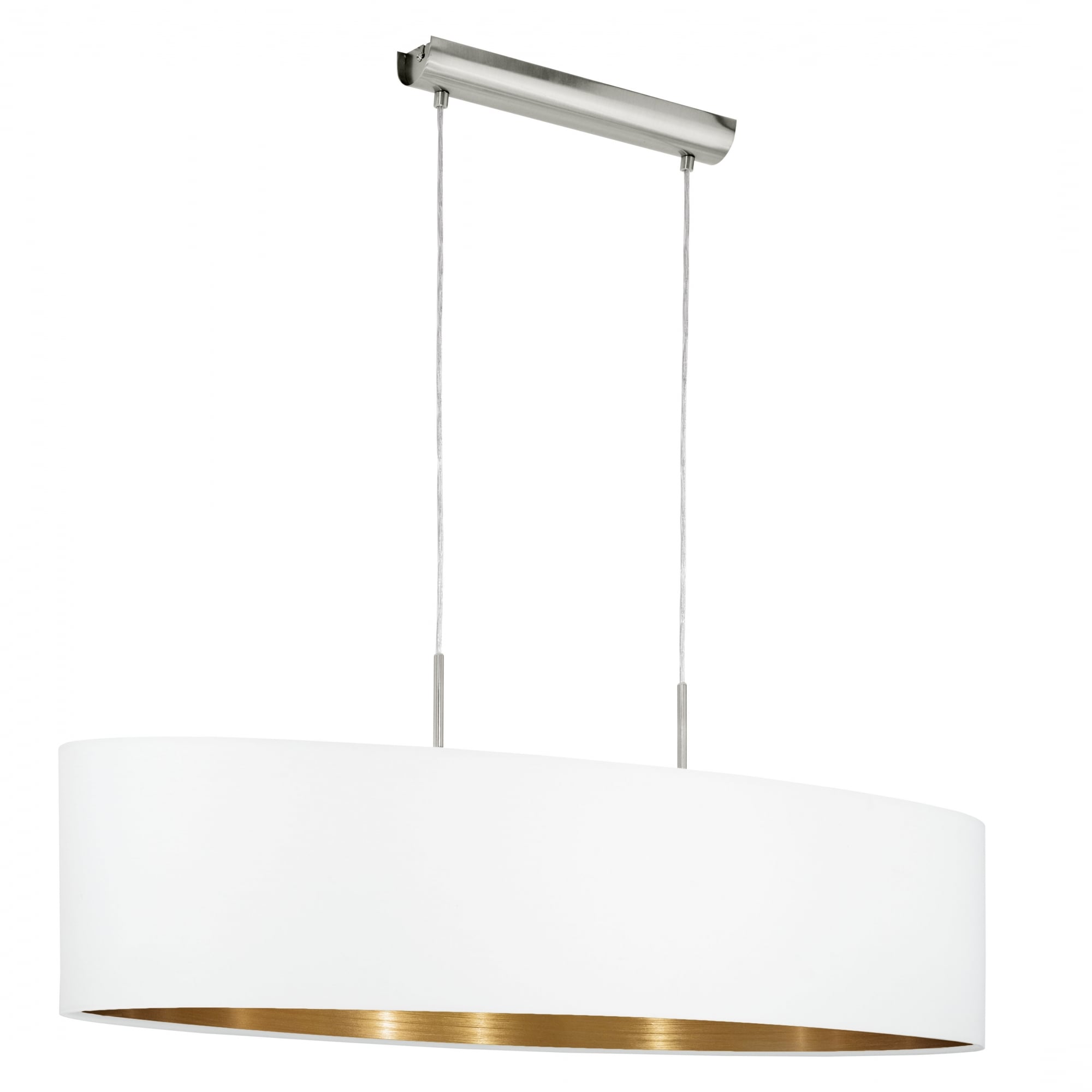 Pasteri 1000mm White Island Shade Pendant with Gold Lining